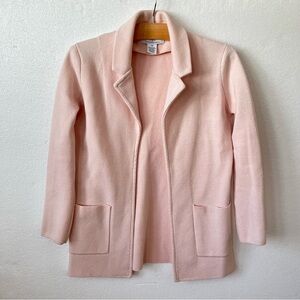 Magaschoni Womens XS Open Front Cardigan Sweater Knit Blazer Stretch Wool Blend